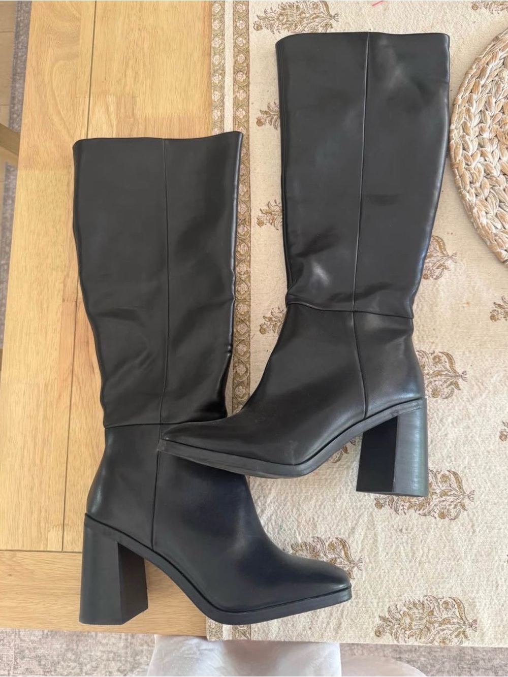 Dolce Vita Black Knee-High Block Heel Boots